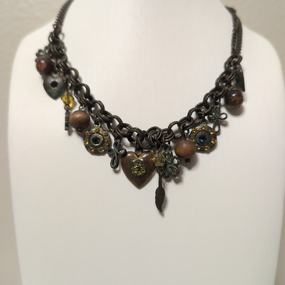 Vintage Style Bronze Charm Victorian Necklace